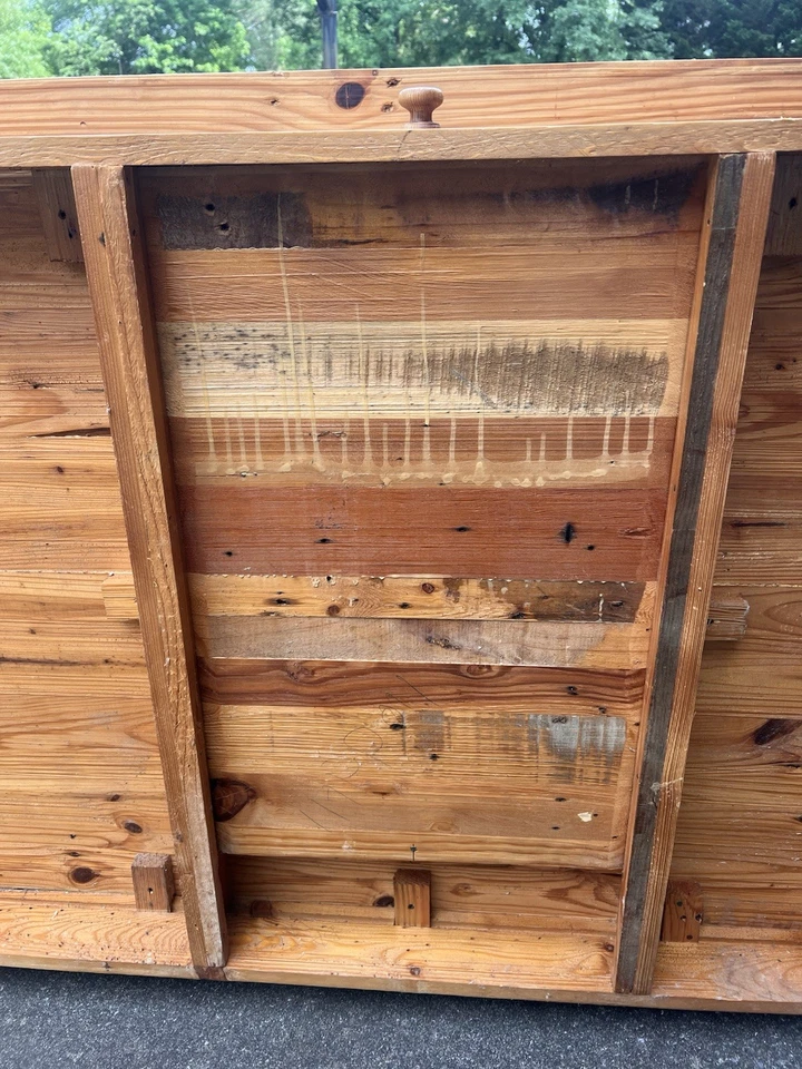 Gorgeous Knotty Pine Solid Wood Dining Table Distressed with Legs 7 ft x 3.5 ft - Image 4 of 4