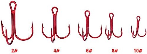 50pc High Carbon Steel Fishing Treble Hooks Kit