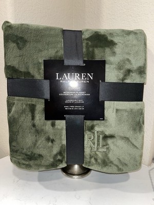 1-NWT LAUREN RALPH LAUREN PINE GREEN KING SIZE BLANKET