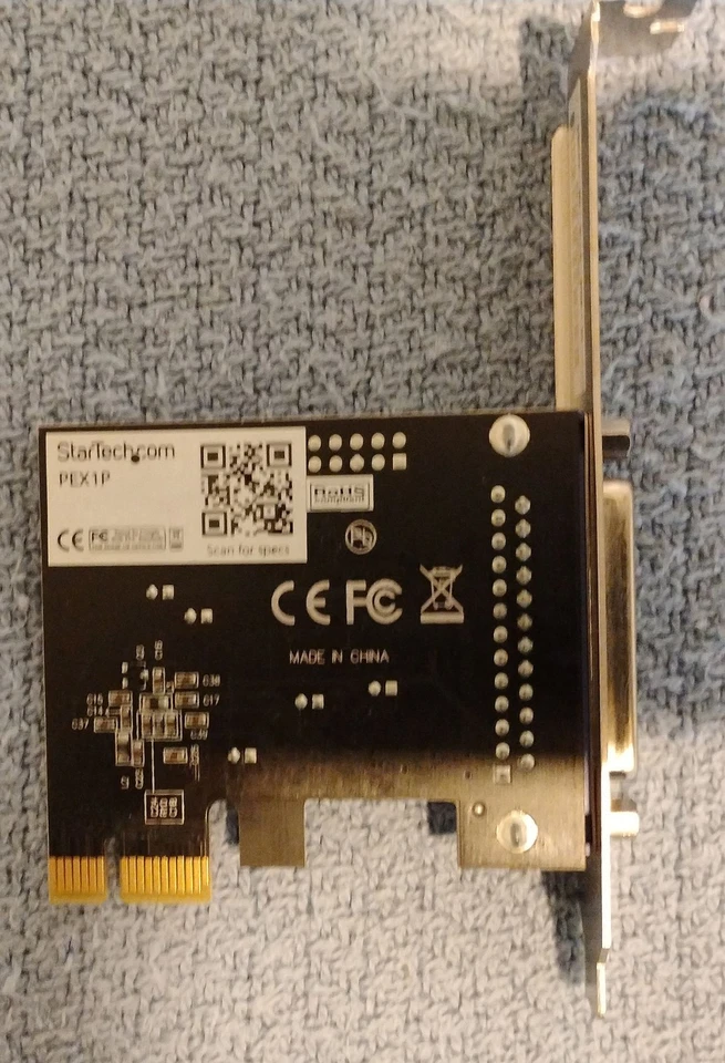 Tarjeta de impresora paralela StarTech PEX1P PCI-E x1 puerto DB25 modos SPP, EPP y ECP Foto 3 de 4