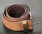 Men's Brown Leather Dress Belt Solid Adjustable Metal Buckle 3cm Width
