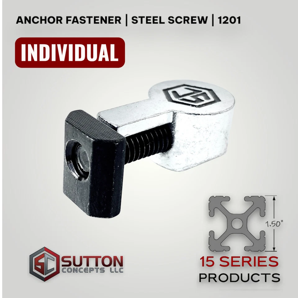 SUTTON CONCEPTS Anchor Fastener | Tslot Aluminum Extrusion | 15 Series | Compatible 80/20 3360