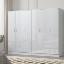 REFLECT Wardrobe Bundle: Plain 3 Door + 3 Door Plain - White/White