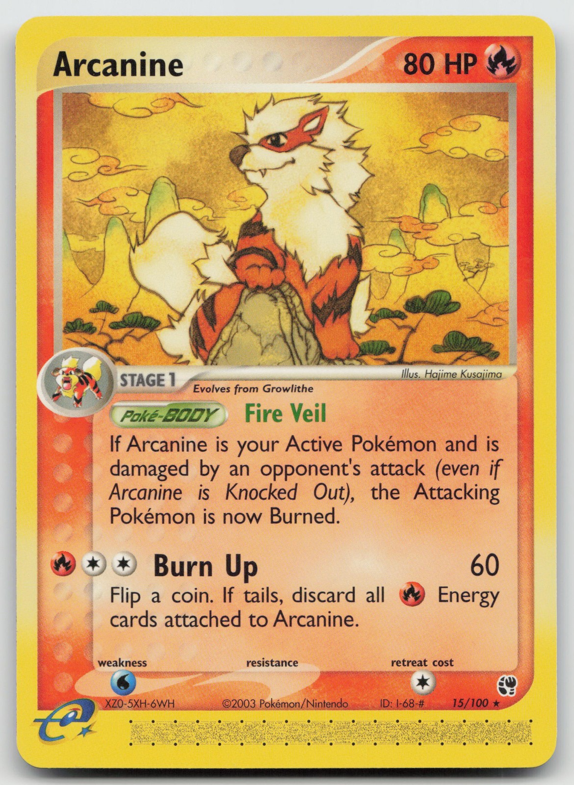 Arcanine Rare Normal Sandstorm 15/100 NM