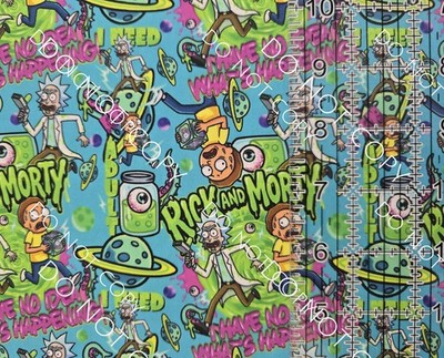 Custom 100% Cotton Woven Fabric Rick M Tv Show By The 1/4 Yard 9x56