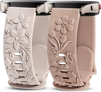 TOYOUTHS 2 Pack Rose Floral Engraved Bands Compatible with Starlight/Nude 