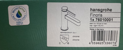 Hansgrohe 76010001 Finoris Single-Hole Bathroom Faucet 1.2 GPM Chrome *READ*