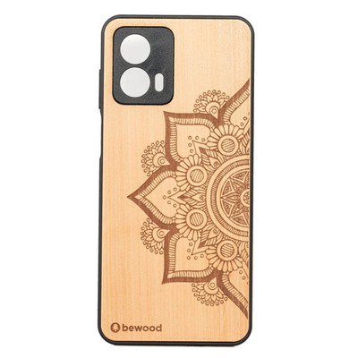Handyhülle für Motorola Moto G73 Bewood Apfelbaum Mandala Holzhülle Case Tasche