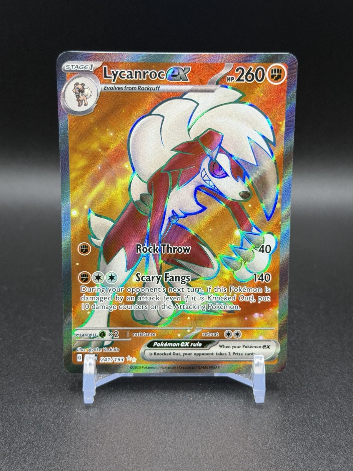 Lycanroc ex 241/193 Ultra Rare Full Art Holo Paldea Evolved Pokemon TCG