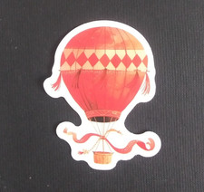 Red With Diamonds Hot Air Balloon Sticker 2.25" x 1.75" N