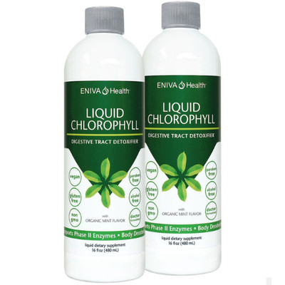 2 PACK Eniva Chlorophyll Liquid - Digestive Detoxifier 16 fl oz/ each