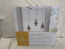 Style Selections 3 Light Brushed Nickel Transitional Cylinder Hanging Pendant