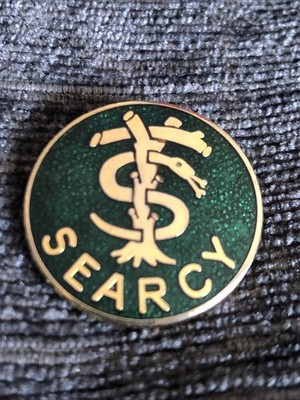 Searcy Catering Co. Of London grüne Emaille Pin Anstecker