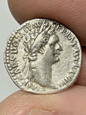Domitian Denarius Ancient Silver Modern Coin 81-96AD.  2.3gr 18.1mm