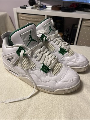 Nike Air Jordan 4 Retro White Metallic Green Gr. UK9 CT8527-113 2020 sehr guter Zustand