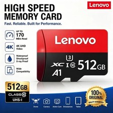 Lenovo Micro SD Card 512GB 256GB 128GB 64GB Class 10 U3 A1 4K TF
