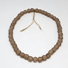 Ghana African Krobo Transparent Matte Brown Recycled Glass Trade Beads