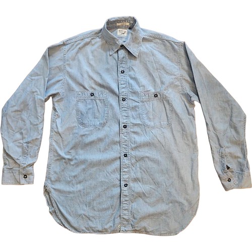 Orslow, orSlow Vintage Fit Chambray Work Shirt Men Size 3 L Long Sleeve Button Up Japan
