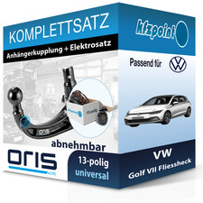 Für VW Golf VII 12- ORIS Anhängerkupplung abnehmbar + 13polig E-Satz neu