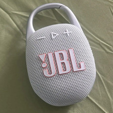 JBL CLIP 5 Bluetooth Speaker Wireless Portable Waterproof White CLIP5 Used  c