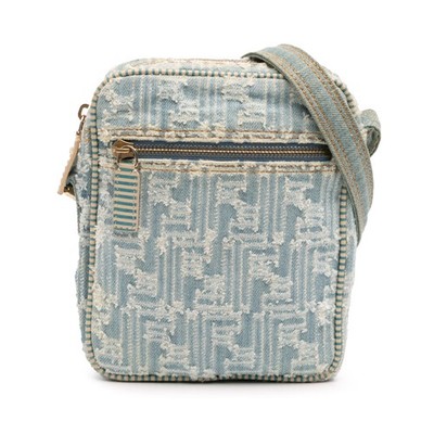 Fendi Zucca Denim Crossbody Pre-Loved Bag