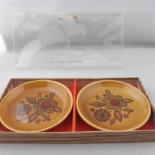 Vintage Palissy 2 Pair Pin Trinket Dishes Pottery Boxed Casual Tableware