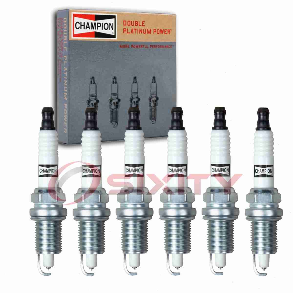 6 pc Champion Double Platinum Spark Plugs for 2005-2008 Dodge Magnum 3.5L V6 cv