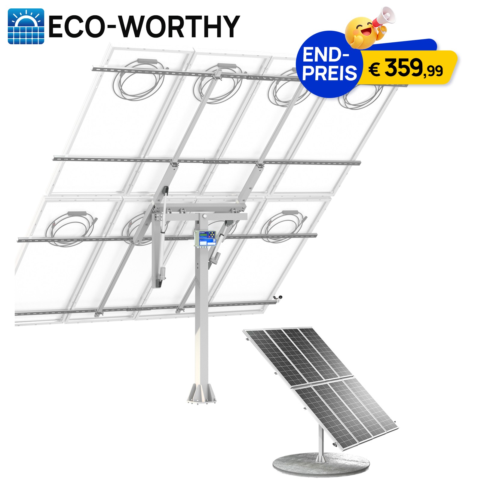 SolarTrackerDualAxisProfürSolarmodulTrackingSystemSolarpanelKit