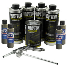 U-pol Raptor Olive Green Urethane Spray-on Truck Bed Liner Wfree Spray Gun 4l