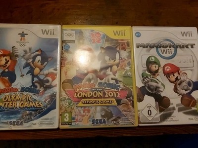 3 Nintendo Wii Spiele Mario Kart Mario Vs Sonic London 2012 & Olympic Winter 