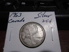 New ListingCanada 1963 - 25 Cent Quarter Canadian Coin - 80% Silver