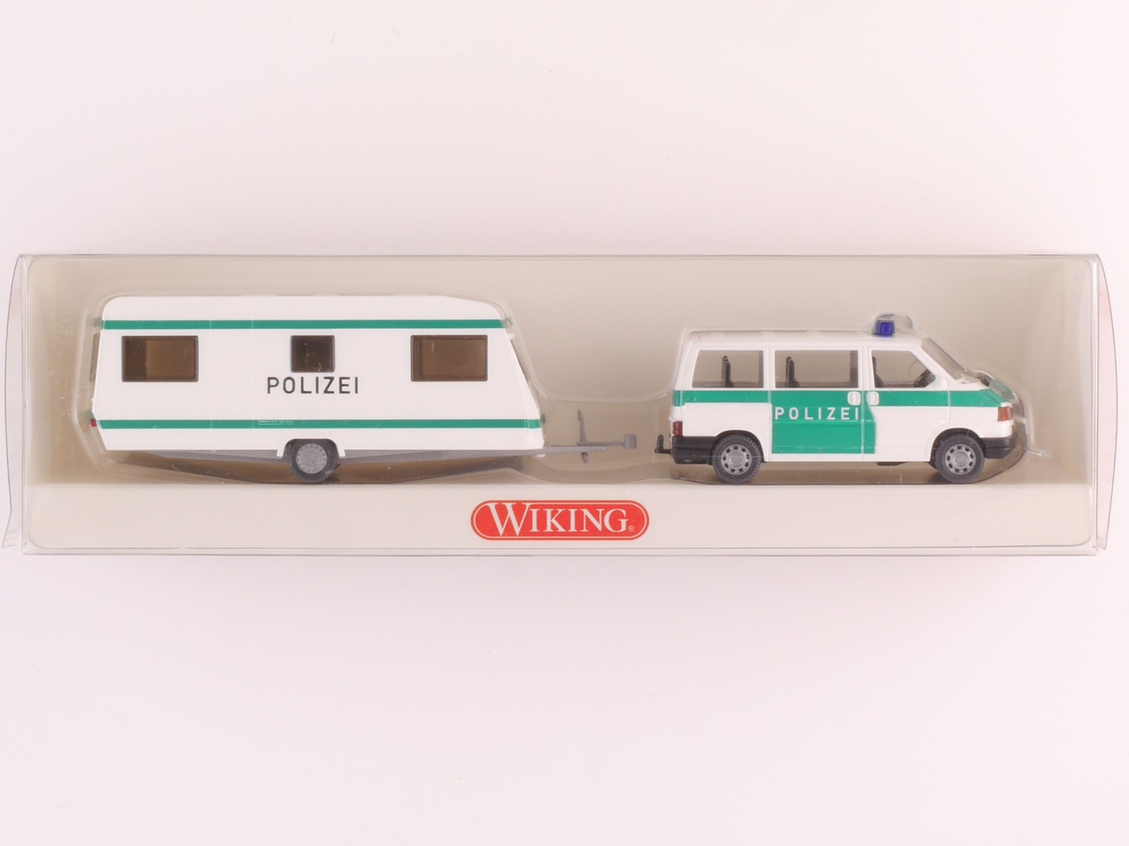 Wiking 1041635 Polizei VW Caravelle Wohnwagen 1:87 wie NEU! OVP SG 1705-13-83