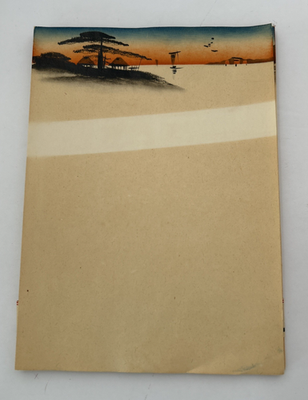 Vintage Japanese Fancy Stationery Lacquered Paint Fukuda Card 12