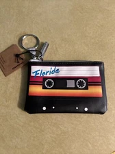 Small change purse, gift card holder key ring Starbucks logo