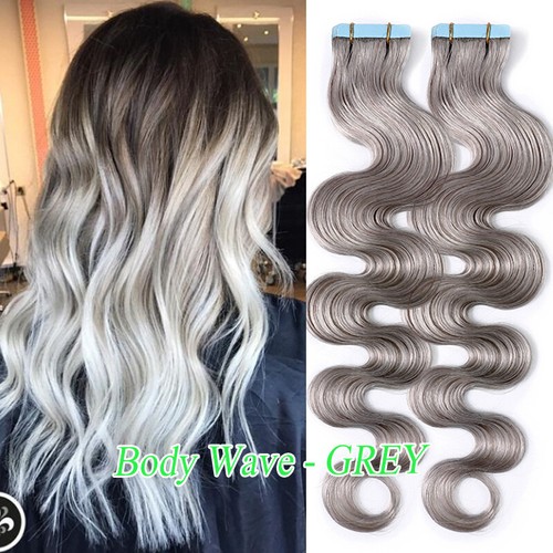 Balayage Wavy Skin Weft Tape In Human Hair Extensions Remy Thick Full Head 200G - Picture 30 of 98