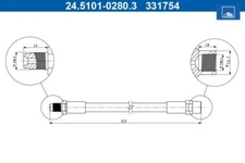 Brake Hose ATE 24.5101-0280.3 for Mercedes-Benz S-Class