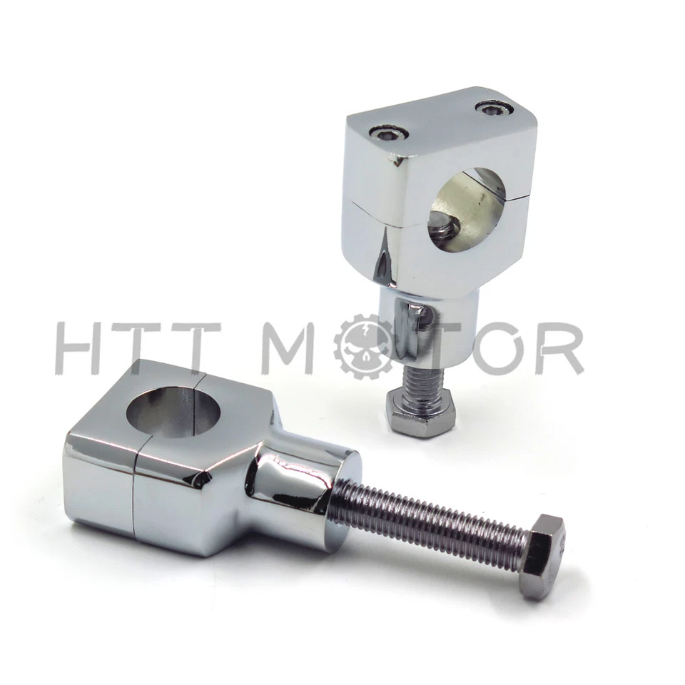 1" Chrome Motorcycle Handlebar Risers for Harley Davidson Sportster Softail US - Image 3 of 4