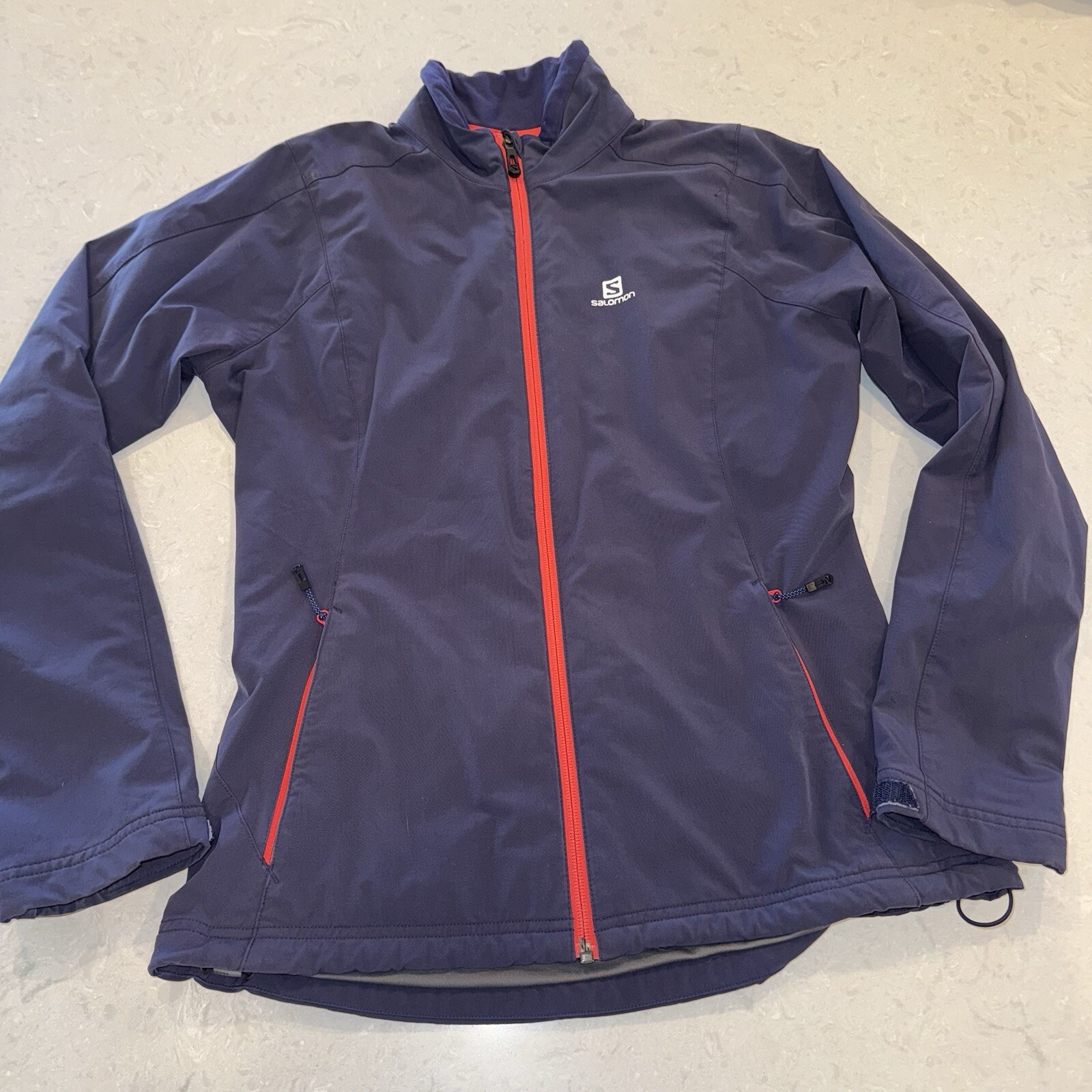 Giacca Salomon donna viola medio clima isolata vento bici corsa cappotto