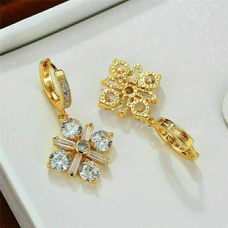 2.50Ct Round Cut VVS1/D Diamond Drop & Dangle Earrings 14k Yellow Gold Plated - Image 2 of 4
