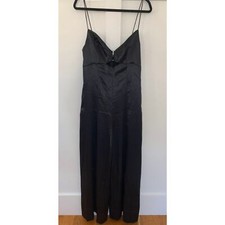 Free People Jumpsuit in Black Size 10 Spaghetti Strap Wide Leg Zip Back Gothic