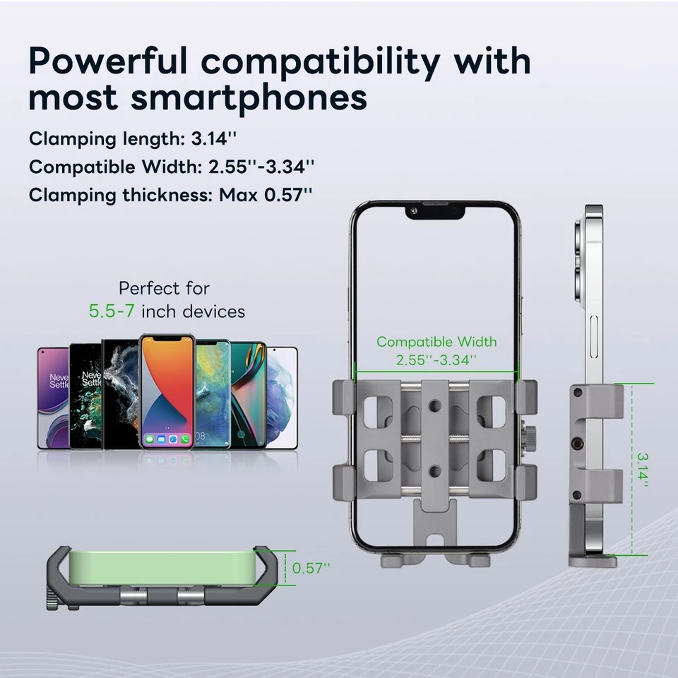 FANAUE Phone Mount with 17mm Ball Compatible Double Socket Arm & Bike Motorcycle - Image 2 of 4