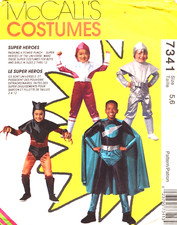 Child's SUPER HERO Costumes, McCalls Sewing Pattern 7341 Sizes 5 6