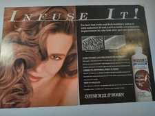 Infusium 23 Original Formula Hair Treatment Double Page Vintage 1990s Print Ad