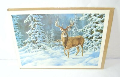 Robert E. Bear 1986 Winter Hirsch Signierter Druck Limitierte Auflage 499/850