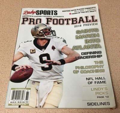 SEPT. 2018 LINDY'S SPORTS PRO FOOTBALL NEW ORLEANS SAINTS DREW BREES MAGAZINE