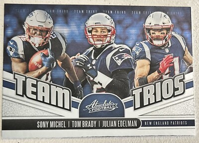 2019 Absolute Team Trios TOM BRADY Julian Edelman Sony Michel #TT-NE Free Ship