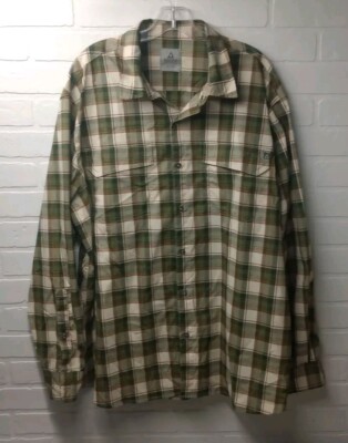 Ascend Long Sleeve Plaid Button Down Flannel Shirt  Size 2XL RN 74747