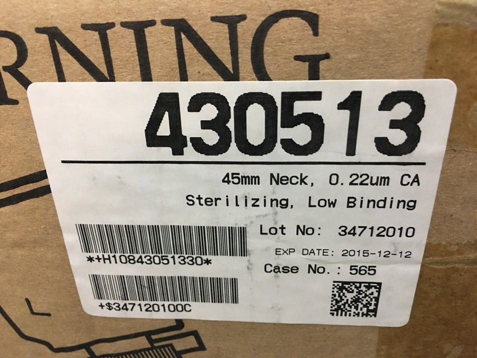 Corning REF 430513 500mL Bottle Top Vacuum Filter, 0.22 µm Pore 33.2cm²