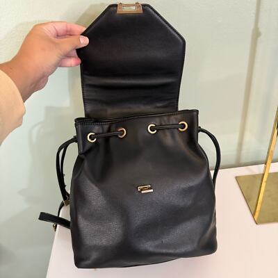 Dune London Backpack Genuine Calf Hair Leopard Print Saffiano Leather Flap Black Dune London Backpack Genuine Calf Hair Leopard Print  main image 4
