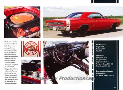 ベリーページ 1969 Dodge Super Bee Six Pack Coronet - Original Car Print Article